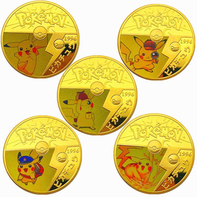 Kiváló Pokemon Érmék Kártyák Pikachu Aranyozott Érme Gyűjtőknek És Rajongóknak