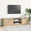Meuble TV - VIDAXL - Chêne Sonoma - 140x40x35,5 Cm - 2 Tiroirs - 2 Compartiments Ouverts