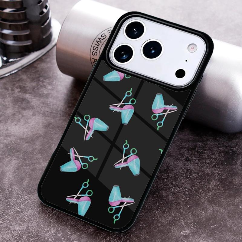 Hair Stylist Barber Hairdresser Tools Phone Case for iPhone 17 16 15 Pro Max Air 14 13 12 11 Plus Shockproof Cover