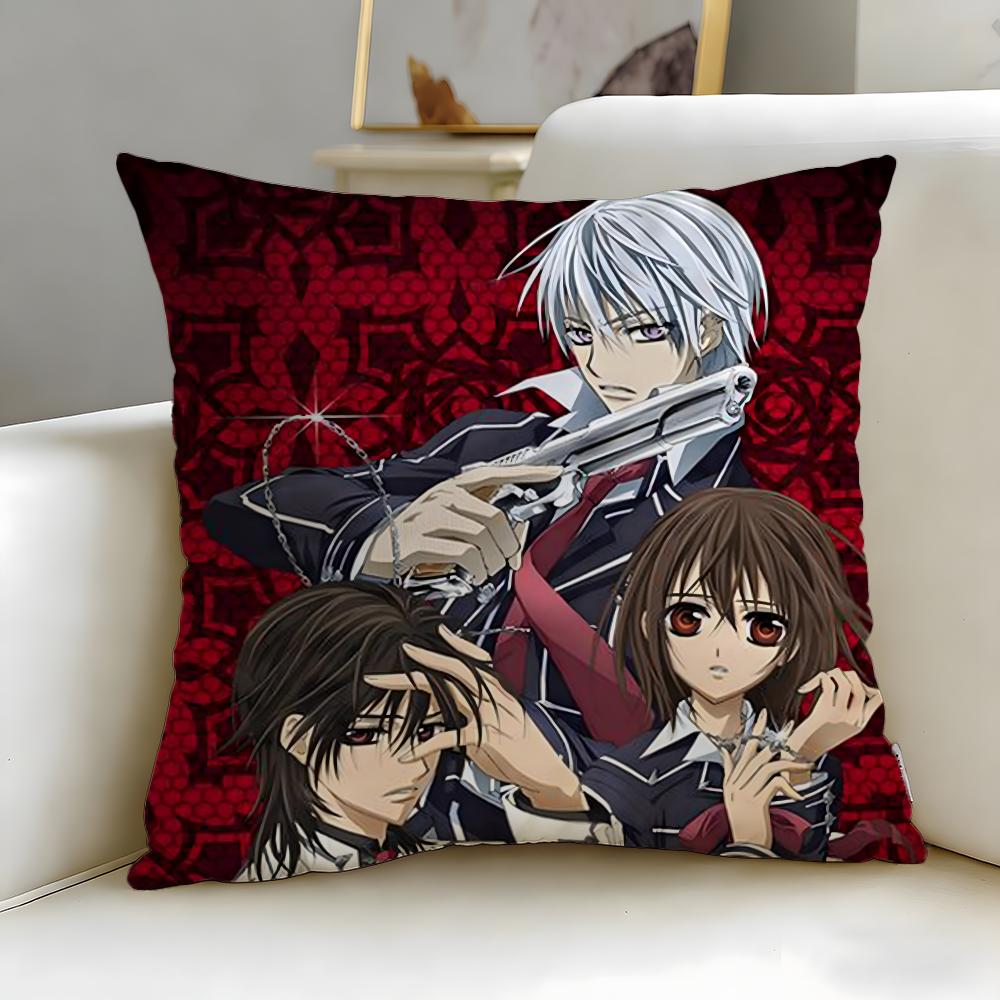 classic anime Vampire Knight Cushion Cover Soft & Easy-Wash Pillow Case – Versatile for Couch, Bed, Travel and Office