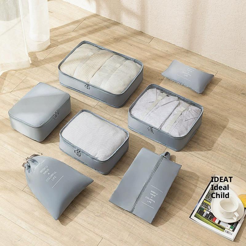 7 Stück/Set Reiseaufbewahrungsbeutel-Set Reisekleidungsaufbewahrungsbeutel Gepäckorganizer-Taschen Toilettenartikel Schuh Kleidung Unterwäsche Sortierbeutel