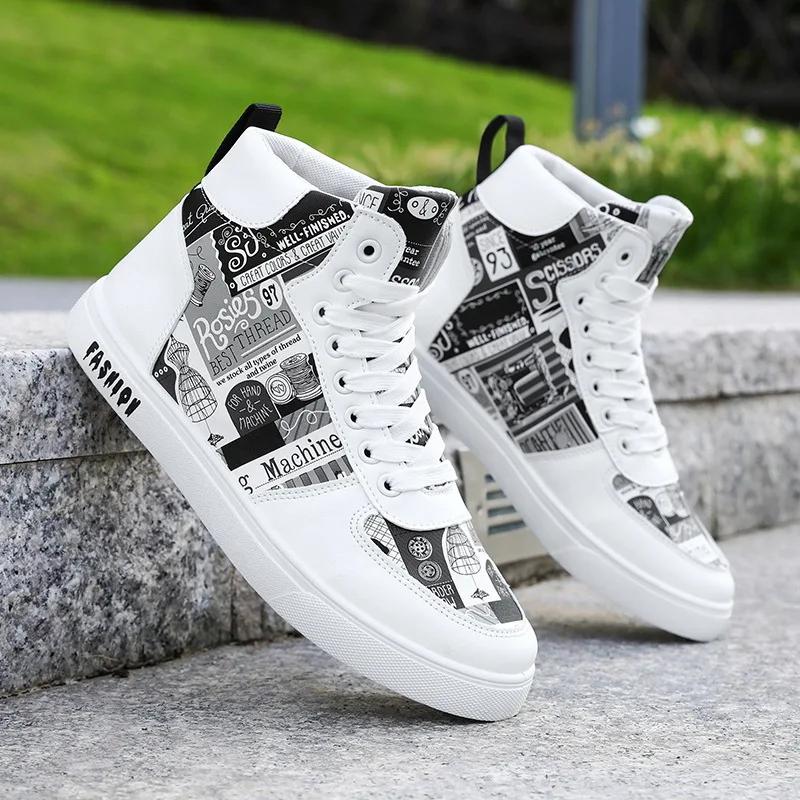 Herren Lauf-Sneaker Walking Lederschuhe Jugend Casual Cricketschuhe Modetrend Boardstiefel Komfort Skateboard Schuhe Sneakers