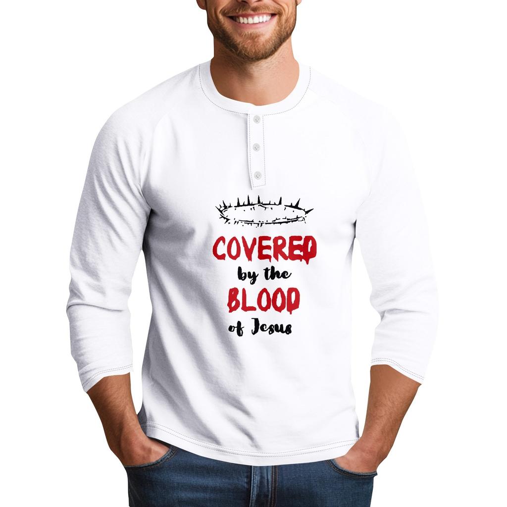 Men's Halloween Print Raglan Dralan Three-quarter Sleeve Casual Top