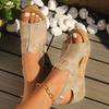 Women’s Wedge Sandals Retro Soft Leather Thick Platform Back Strap Lady Summer Rome Platform Shoes Plus Size 43