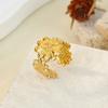 Daisy Flowers Stainless Steel Rings 18K Gold-plated Anti Fading Open Ring for Women Vacation Wedding Jewelry Accessories Gifts