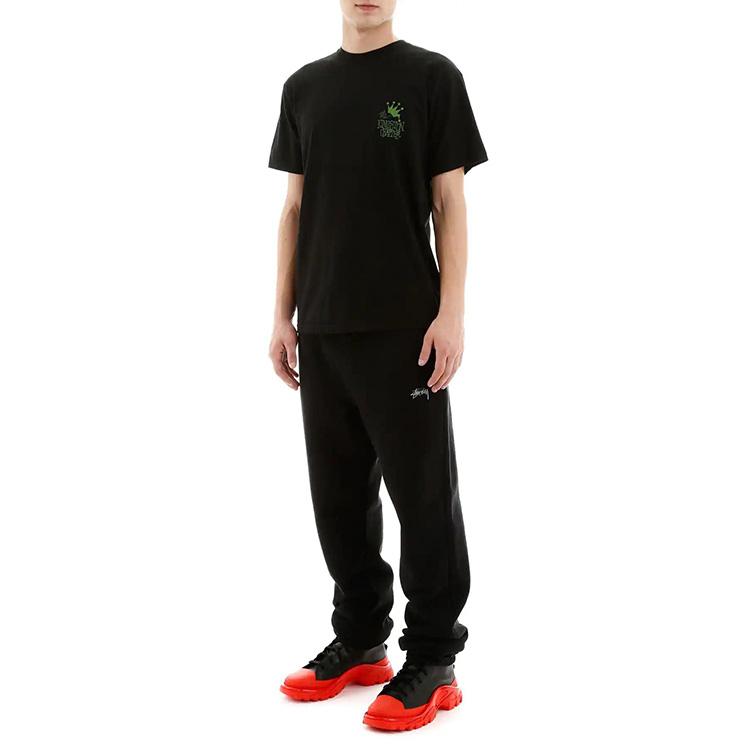 Stussy Kingston Tee Crown Parade Short Sleeve American Vintage T-Shirt Unisex Tops Black 1904440-black