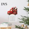 Easy Peel And Stick Wall Art Christmas Switch Stickers, Removable Santa Claus/Puppy/Reindeer/Elf/Pickup Truck Light Self Adhesive Festive Stickers