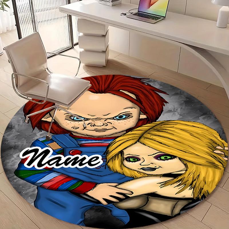 Personalized C-Chucky Round Chair Office Rug - Perfect for Mat, Office Chair & More - Ideal Gift for Birthdays and Holidays