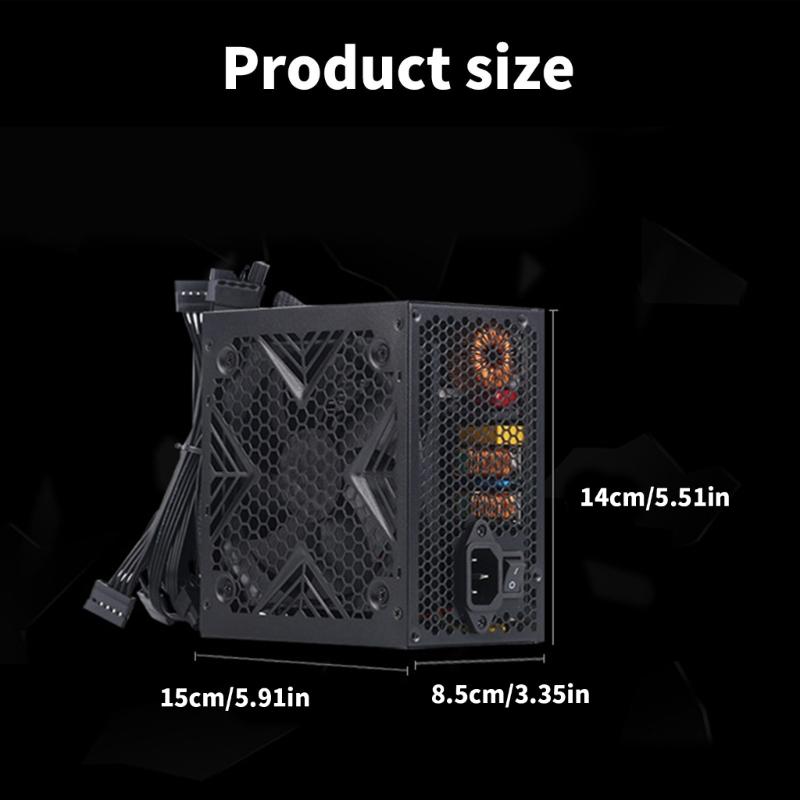 550W/650W/750W Power Supply DC12V for Gaming Computer with Advanced Thermal Management Quiet 120mm FDB Fan