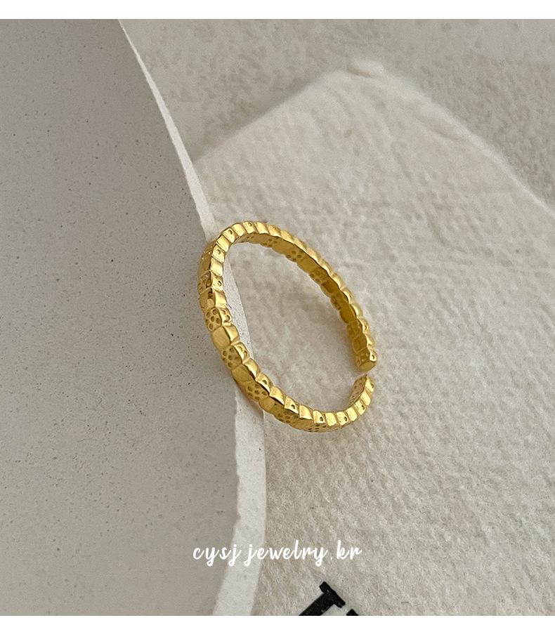 Cui Yan S925 Sterling Silver Korean Style Square Thin Band Ring for Women - Simple, Versatile, Stackable, Openable Design