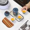 Portable travel tea tray Ceramic tea set Office meeting guests Household small teacup Business gift souvenir
