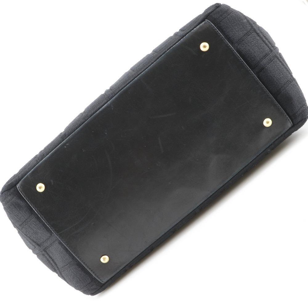 Chanel Borsa a tracolla tote Borsa tote Barra di cioccolato Marchio COCO nero Jersey Donna Usato