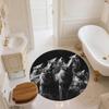 Black and White Animals  Round Area Rug,Carpet Rug for Living Room Bedroom Sofa Playroom Decor,Non-slip Floor Mat