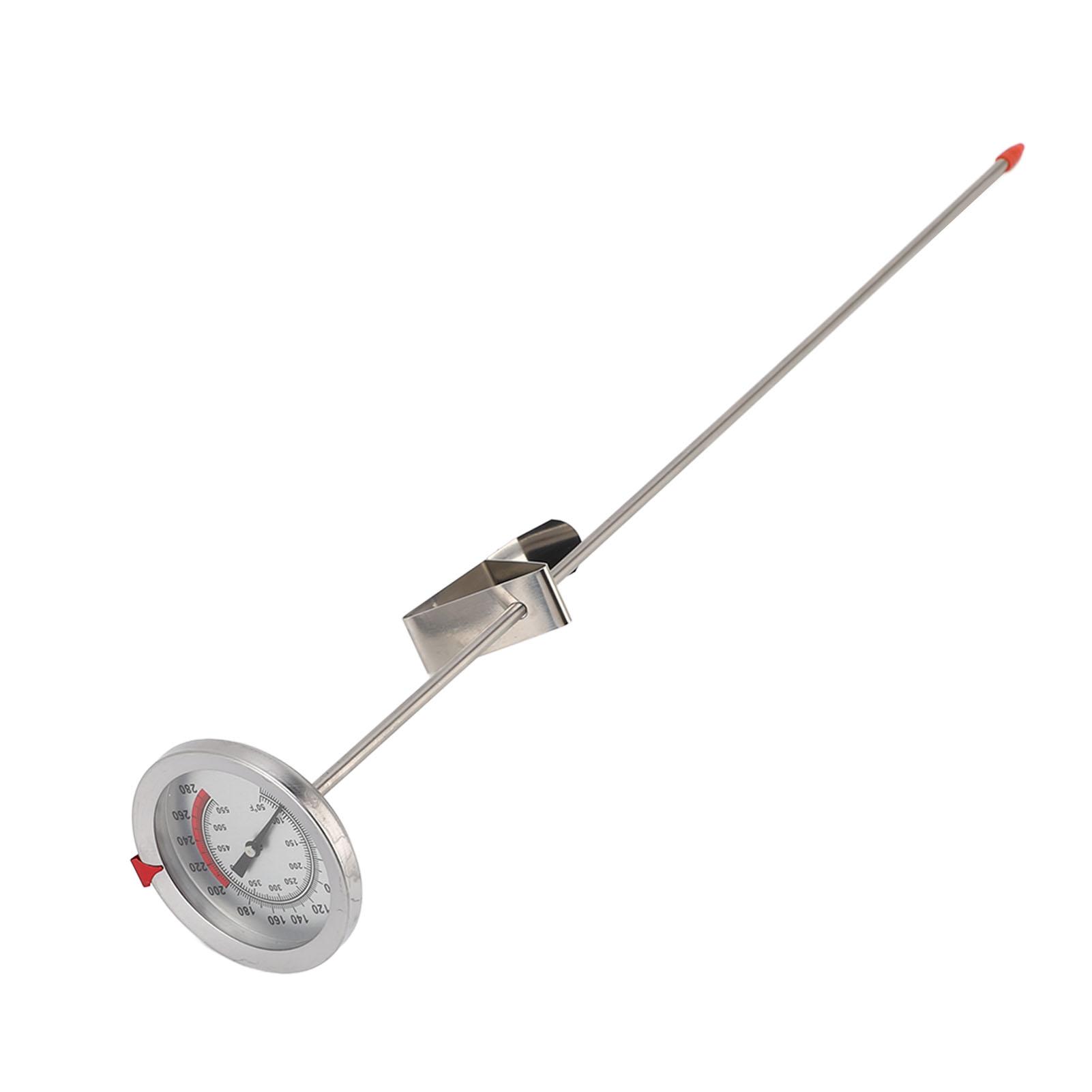 

Cooking Thermometer Stainless Steel 50 to 550 Fahrenheit 40cm Mechanical Probe Thermometer with Metal Clip for Oil