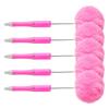 Beadthoven 10pcs Bead Pen Fluffy Decorative Ballpoint Pen Set Camellia Color Fur Ball Bead Pen Plastic Beads Custom Ballpoint Pen DIY Pen Cute Pen DIY