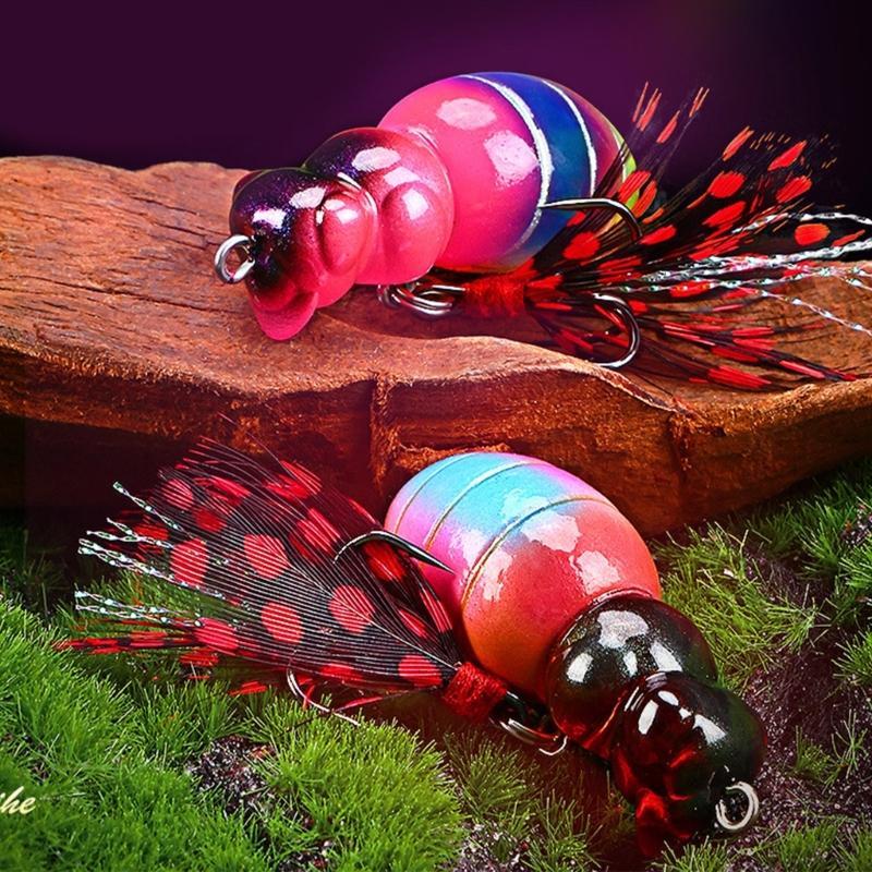 Floating Insect Baits with Hook Bees Fishing Lures Artificial Lure for Perch Fishing Tackle