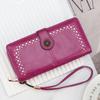 Women Long Wallets Fashion Oil Wax Leather Hollow Coin Purse High Quality Large Capacity Card Holder Classic Certificate Wallet Women
