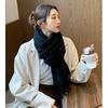 Bufanda de cachemira de imitación cálida para mujer con borlas de color liso para otoño e invierno