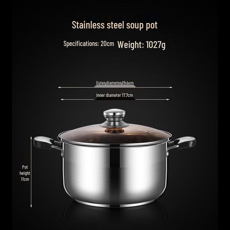 HANDUNYOU Anti-Scald Stainless Steel Soup Pot