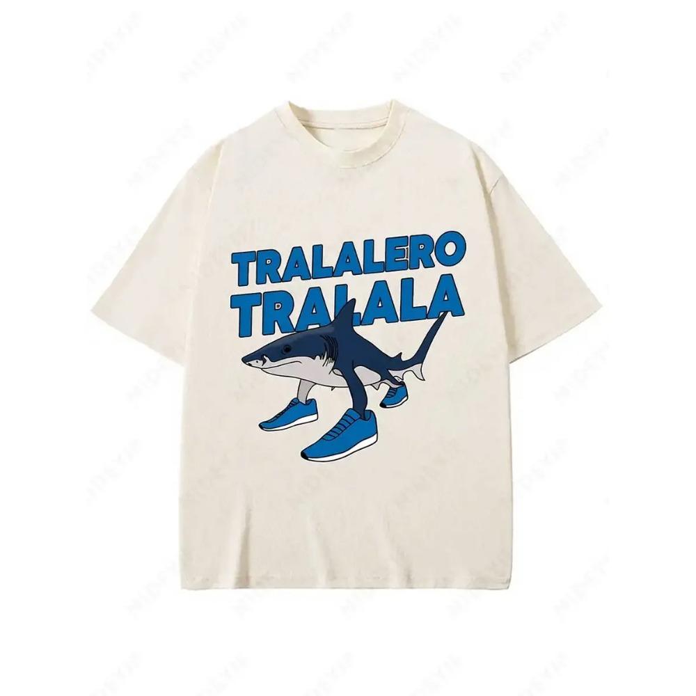 Tralalero Tralala Funny Shark Meme T-shirt Gifts Women's Fashion Gothic Vintage T-shirts Casual T Shirt Short Sleeved