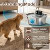 3.2L 108oz Sensor Activated Stainless Steel Pet Water Fountain Wireless Rechargeable Automatic Drinking Dispenser for Cats Dogs