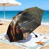 1pc Ayliva Tour Poster Umbrella Portable Folding Umbrella Iron Frame Hole Bone Structure Outdoor Home Umbrella