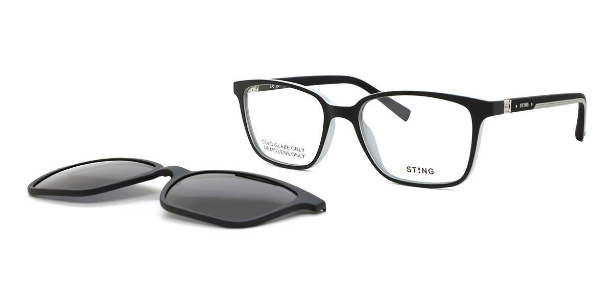 

Sting Usj722 With Clip On D18p Unisex Eyeglasses 49-16-130