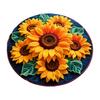 3D Sunflower Floor Mat Non-Slip Absorbent Bathroom Rug Quick-Dry Round Floral Area Rug for Farmhouse Bedroom Entryway Living Room