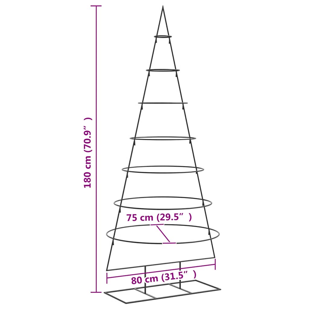 Vidaxl Metalowa Choinka Świąteczna, Do Dekoracji, Czarna, 180 Cm