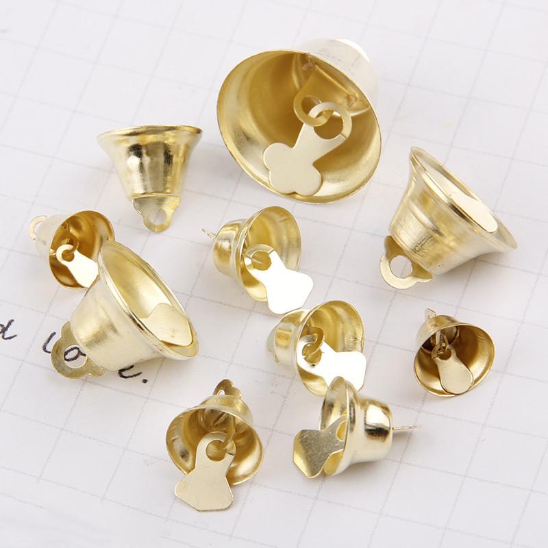 20Pcs Gold Jingle Bells DIY Multisize Bell Craft Mini Bell Bulk for Wedding Festival Holiday Home Xmas Tree Decorations