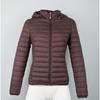 Women Fashion Ultralight Padded Puffer Jacket Coat Lady Soild Lightweight Warm Outwear with Detachable Hood Storage Bag