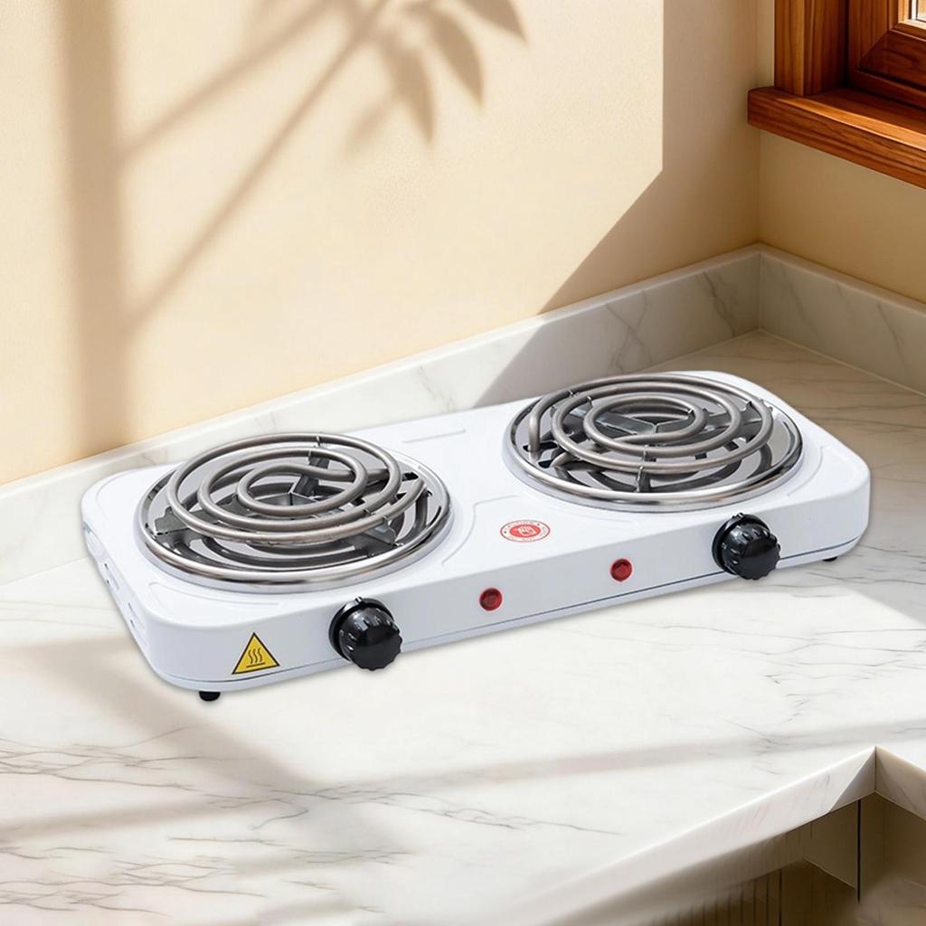 Countertop Double Burner Electric Cooking Stove for Stewing Braising Boiling Heating Tube