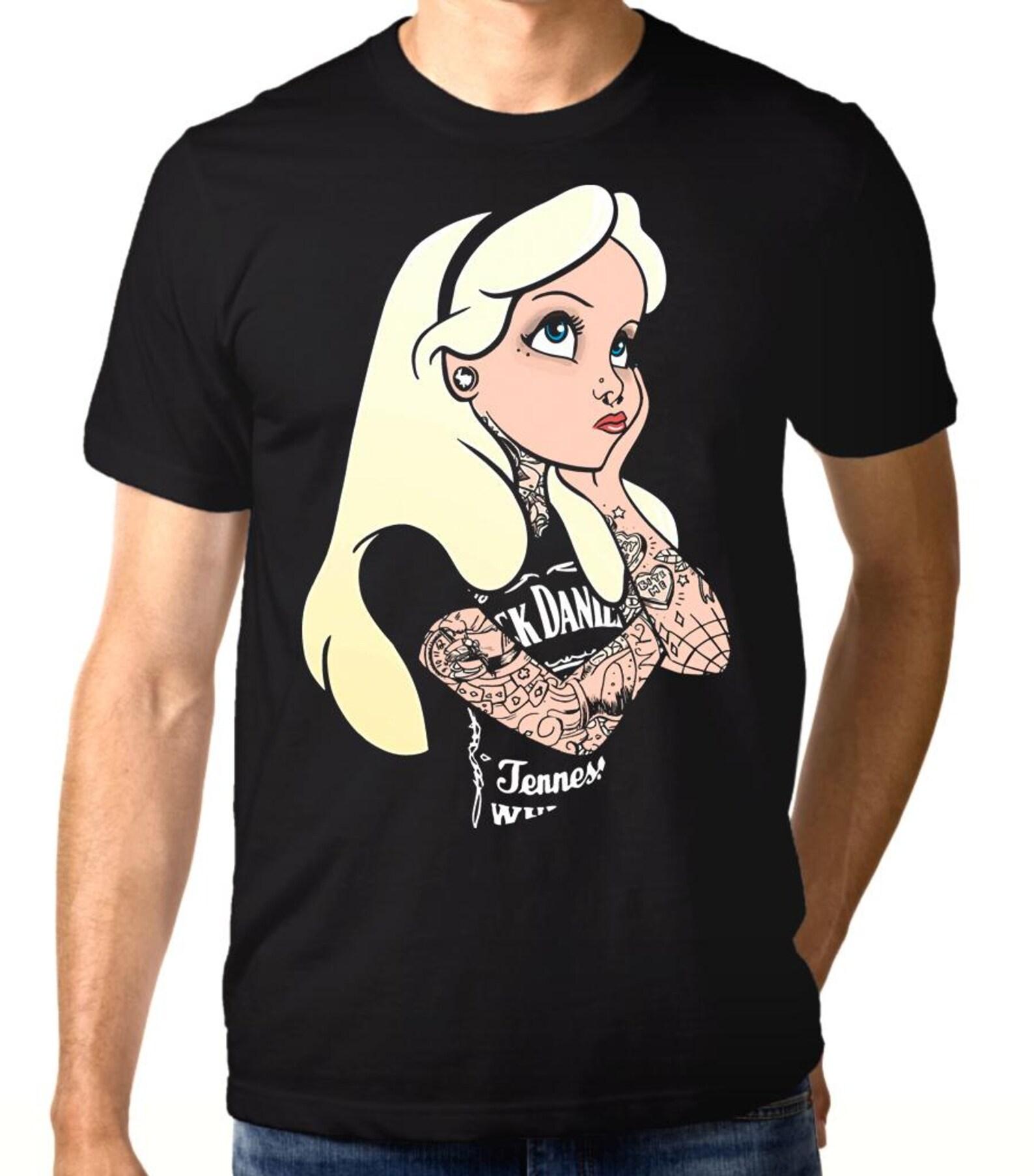 Tattooed Alice in Wonderland Rock T-Shirt, Men s and Women s Sizes 4XL