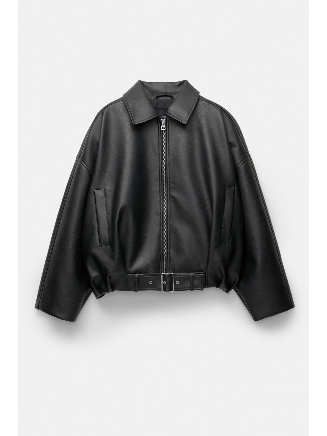 

Женская ретро куртка-пилот на весну: Повседневное пальто из искусственной кожи - Американский и Европейский стиль XS