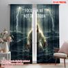 2pcs 2D Flat Printing Curtain Jesus Focus Storm Faith Polyester Without Electricity All Season Party & Holiday Decor Perfect for