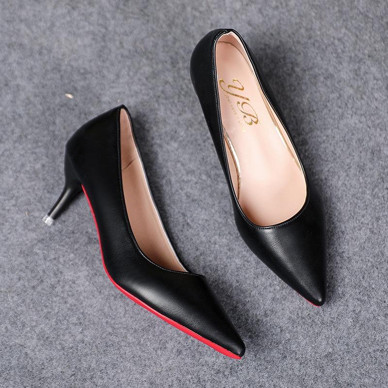 High Heels Women's High Sense Versatile Thin Heels Pointed Celebrity Royal Sister Style Shiny Sexy Single Shoes Fun