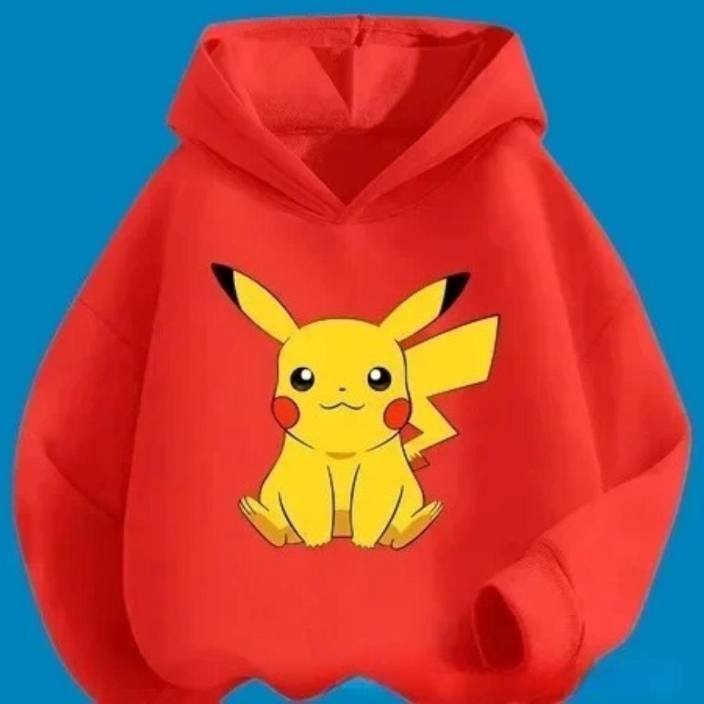 2025 Nová kreslená mikina s roztomilým potiskem Pikachu pro dívky, zimní horký prodej, ležérní pohodlná mikina, sportovní tričko