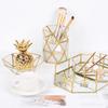 Retro Brass Storage Tray Glass Makeup Organizer Tray Dessert Snack Plate Jewelry Display Stand Home Kitchen Decor