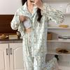 Cartoon Sausage Dog Plus Size Women's Long Sleeve Pajama Set for Spring/Autumn