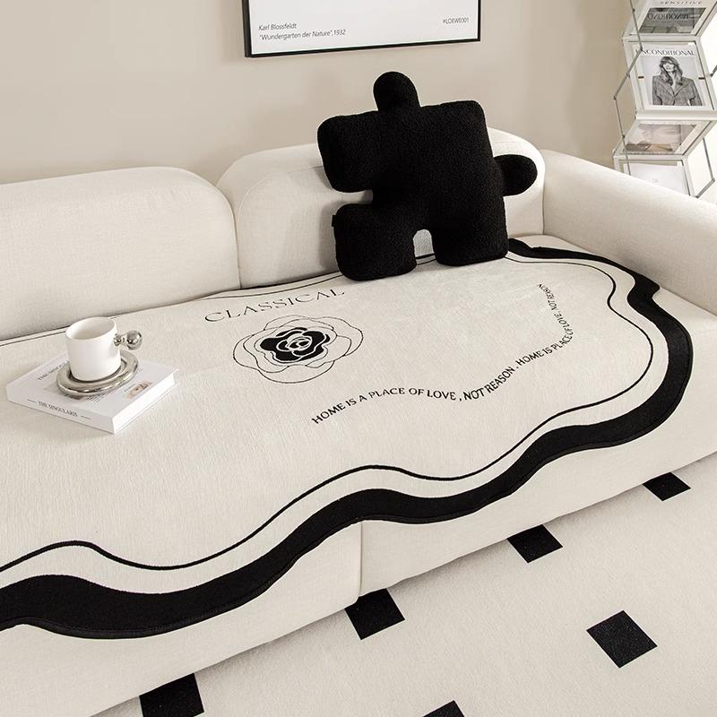 

Необычный чехол для дивана специальной формы, мягкий шенилл, однотонный чехол для дивана, гостиная, простота, универсальное нескользящее полотенце для дивана 90x90cm 1pcs