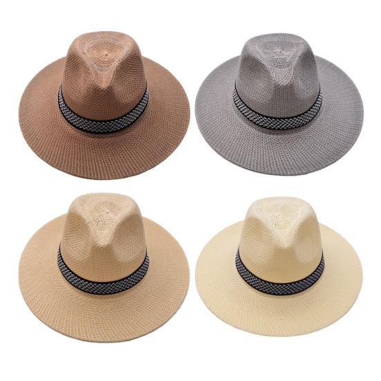Chapeau de Soleil à Large Bord Chapeau Rétro Protection Solaire Maille Respirante Chapeau Pliable pour Voyage Pêche en Plein Air