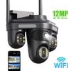 6K 12MP IP-Kamera, drei Objektive, 10-facher Zoom, drei Bildschirme, WLAN, kabelloser Außenmonitor, Sicherheitsschutz, CCTV-Videoüberwachung