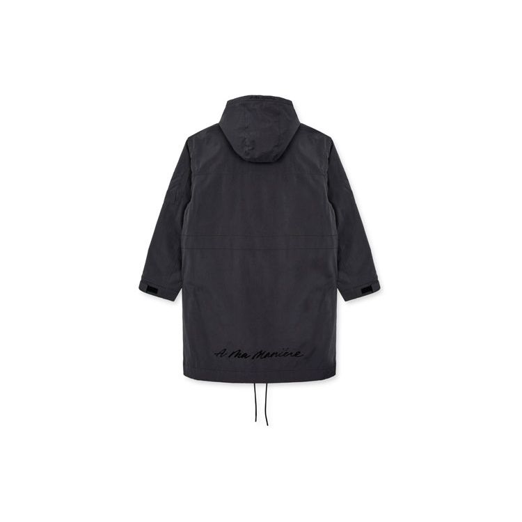 A Ma Maniere X Jordan Oversized Double Pocket Hooded Mid-Length Trench Coat Men Outerwear Grey DJ9757-010