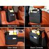 PU Car Seat Organizer Sturdy Easy To Clean Storage Bag with Multi Compartments for Wallets, Paper Towels More Large Capacity Neat Interior