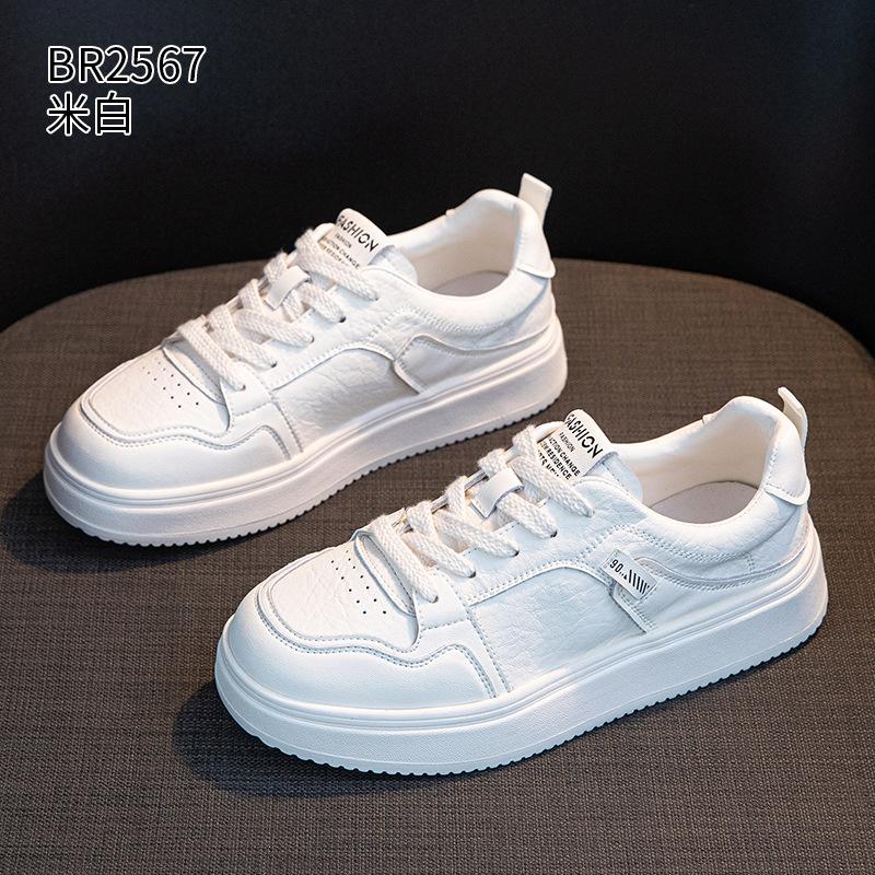 Leather autumn new lightweight flat-bottomed sports student casual board shoes 35