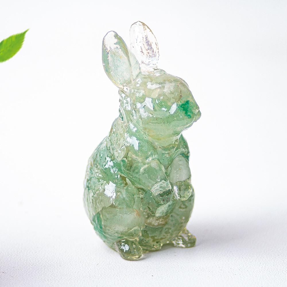 Resin Crystal Standing Bunny Decor For Home Office Gift Collectible