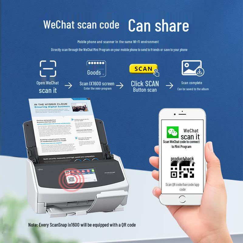 Fujitsu ScanSnap iX1600 Wireless A4 Document Scanner