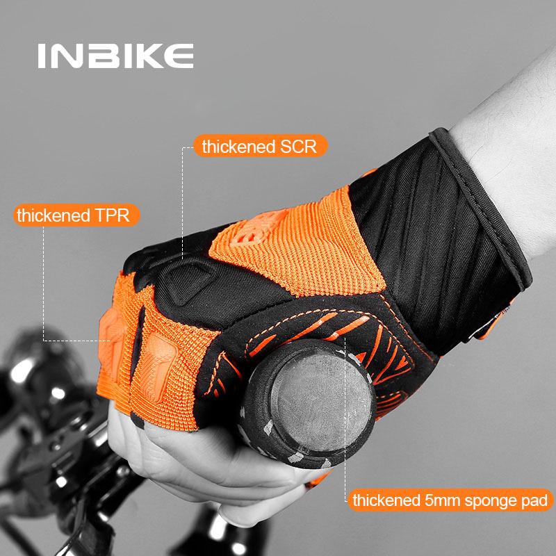 INBIKE Halbfinger Fahrradhandschuhe Sommer Antibakteriell Schweißabsorbierend Mountainbike Atmungsaktiv Stoßdämpfend Fahrradzubehör