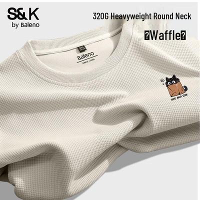 Baleno Men's S&K Series Heavyweight Waffle Knit Crewneck Sweatshirt