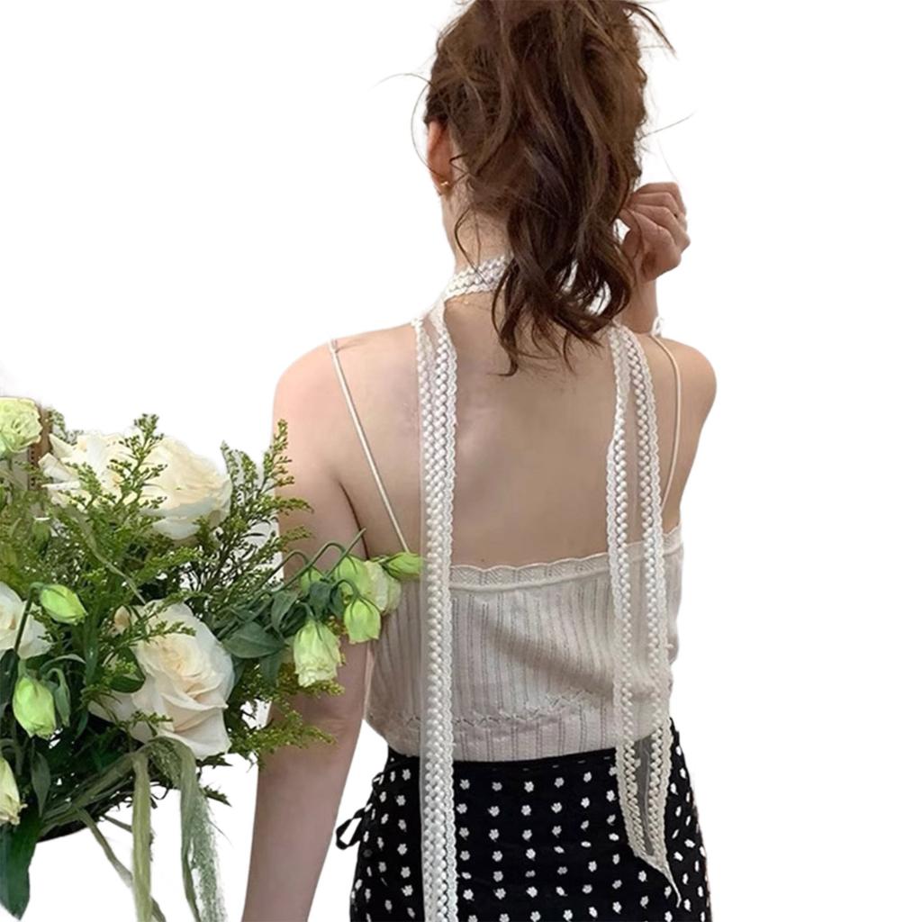 Female Pastoral Style Lace Scarf Elegant Girl Embroidery Long Scarf Fashion Camping Shopping Lace Scarf Comfortable